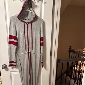 Stretchy One Piece Front Zip Jumpsuit